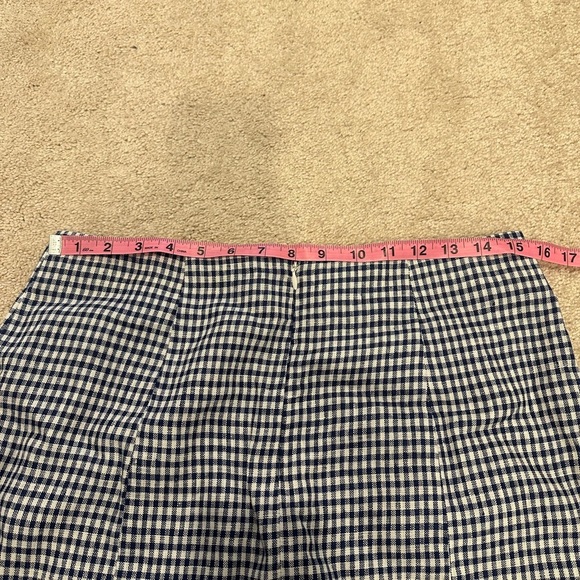 Reformation Vera Linen Skirt in Challah Check Size 8 - Picture 6 of 7